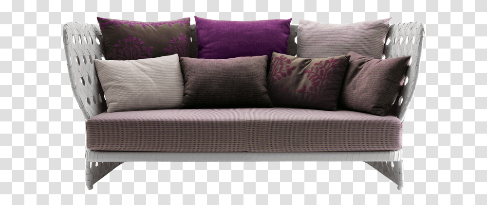 Sofa With Low Back Canasta Sofa Bampb Italia, Pillow, Cushion, Couch, Furniture Transparent Png