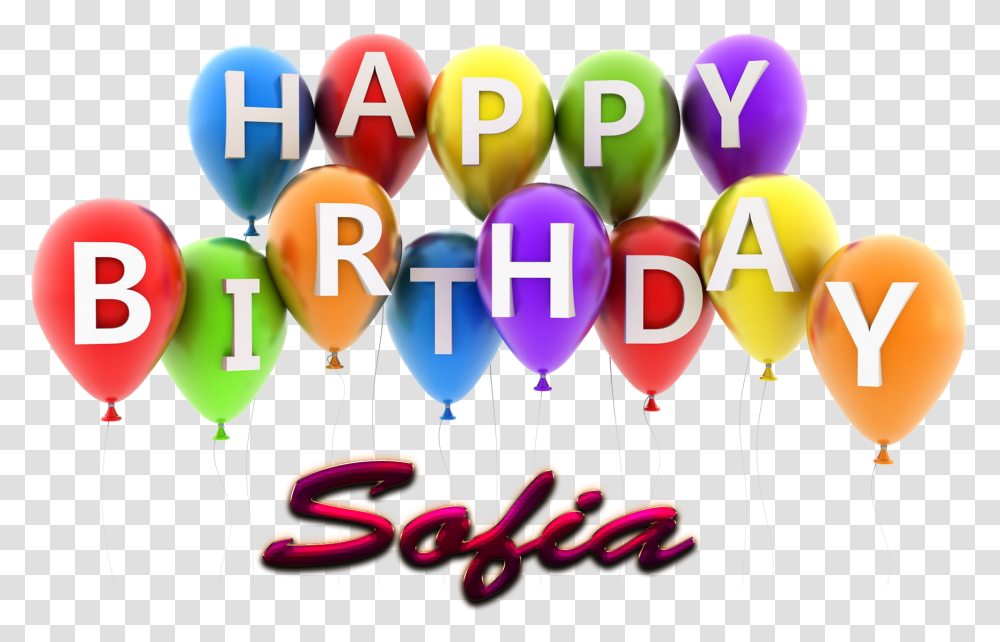 Sofia Happy Birthday Balloons Name Happy Birthday Morgan, Number Transparent Png