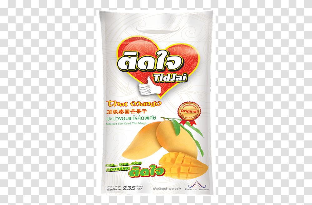 Soft Dried Mango 235g Tidjai Thai Mango, Plant, Food, Fruit, Advertisement Transparent Png