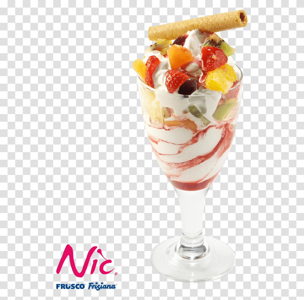 Soft Ice Cream With Fruit, Dessert, Food, Creme, Plant Transparent Png