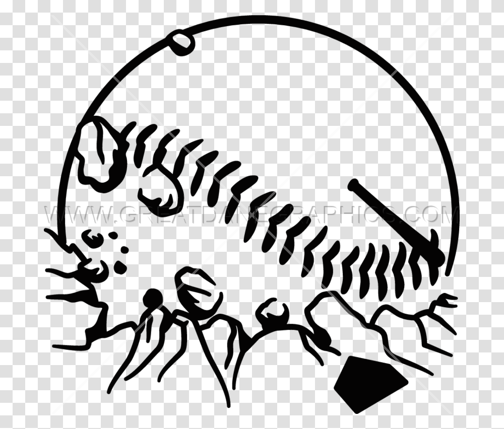 Softball Eruption Production Ready Artwork For T Shirt Printing, Bow, Plant, Fern Transparent Png