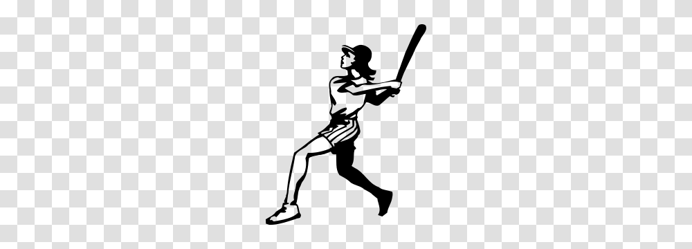 Softball Stickers And Decals, Person, Stencil, Silhouette, Sport Transparent Png