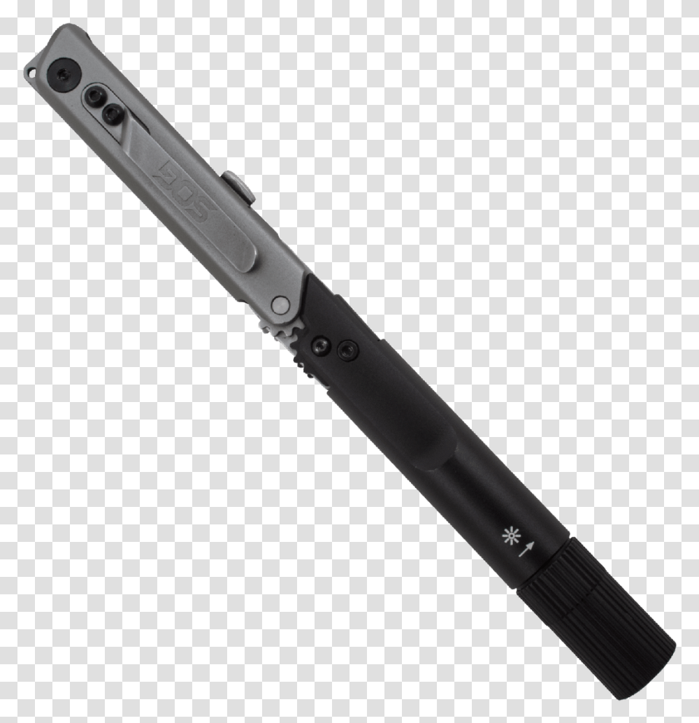 Sog Baton Q2 Flashlight And BladeClass O Pen Vape Battery, Musical Instrument, Leisure Activities, Oboe, Knife Transparent Png