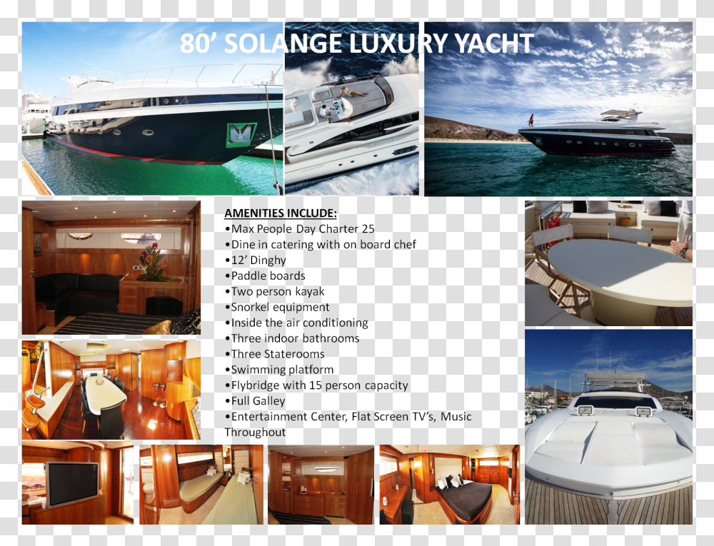 Solange Luxury Yacht Download, Boat, Vehicle, Transportation, Collage Transparent Png