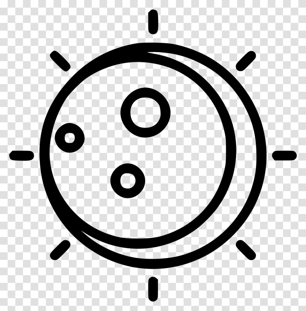 Solar Eclipse Sun Moon Icon Presentation, Alarm Clock, Stencil Transparent Png