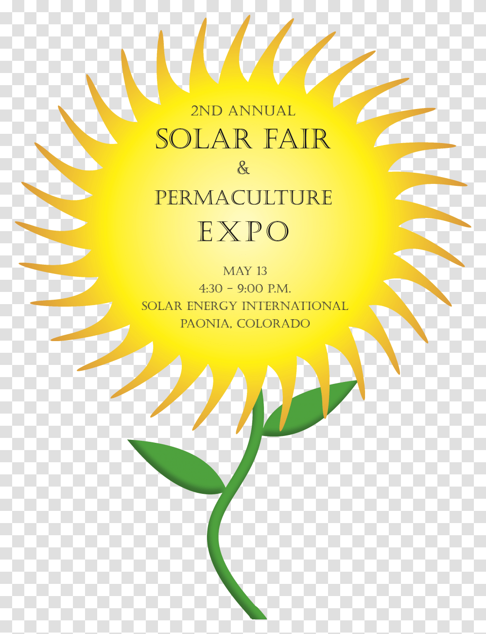 Solar Fair Big Sun Flower No Background Blue And Red Flag With Yellow Sun, Poster, Advertisement, Flyer, Paper Transparent Png