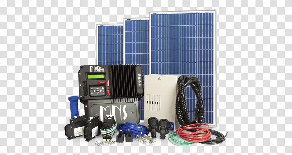 Solar Kit For Rv, Adapter, Electrical Device, Wiring, Solar Panels Transparent Png