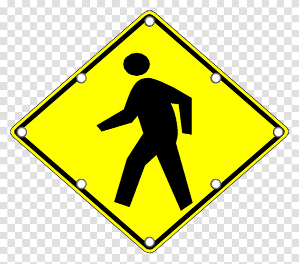 Solar Led Pedestrian Crossing Sign Road Sign, Person, Human Transparent Png
