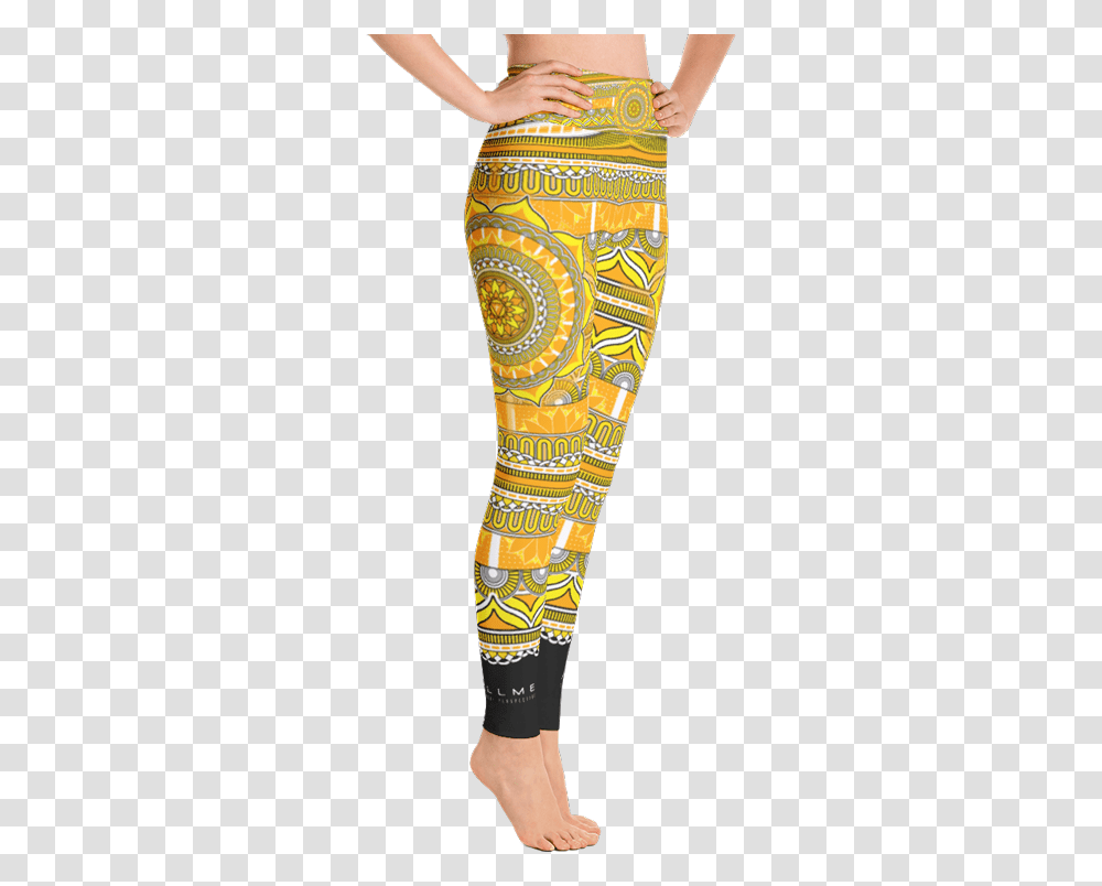 Solar Plexus Chakra Mandala Leggings Right Side Leggings, Apparel, Skin, Person Transparent Png