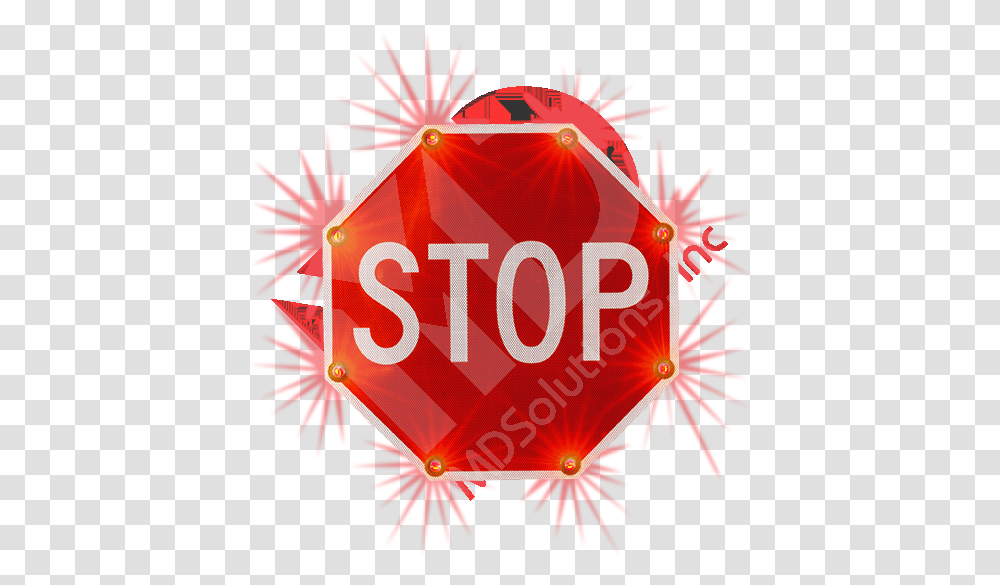 Solar Stop Sign With Led Lights Graphic Design, Stopsign, Road Sign, Dynamite Transparent Png