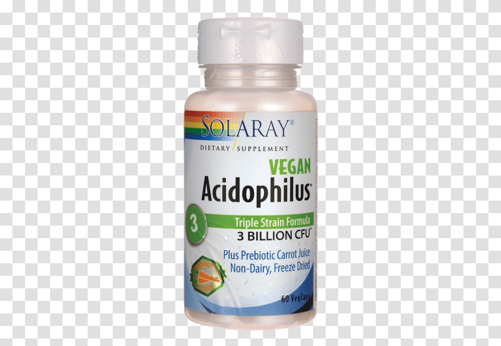 Solaray Vegan Acidophilus Plus Carrot Juice 3 Billion Acidophilus Vegan, Tin, Can, Beer, Alcohol Transparent Png