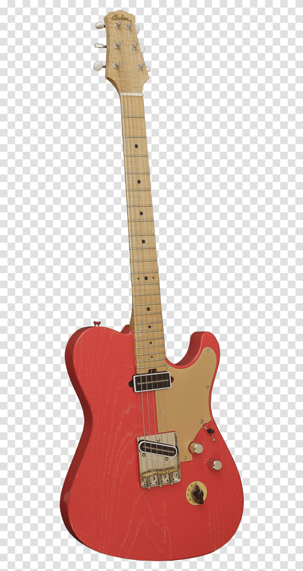 Sold Asher T Deluxe Coral Nitro Guitar With Slim C Electric Guitar, Leisure Activities, Musical Instrument, Bass Guitar Transparent Png