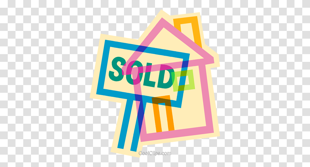 Sold Sign On A House Royalty Free Vector Clip Art Illustration, Alphabet, Number Transparent Png