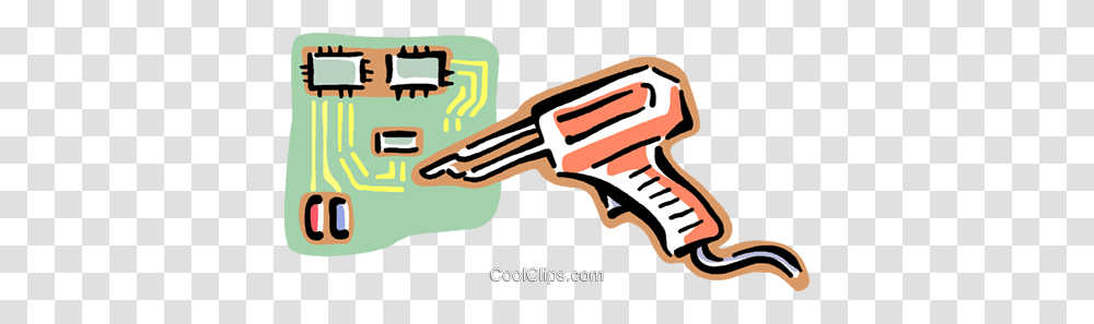 Soldering Guns With Circuit Board Royalty Free Vector Clip Art, Power Drill, Tool, Plumbing Transparent Png