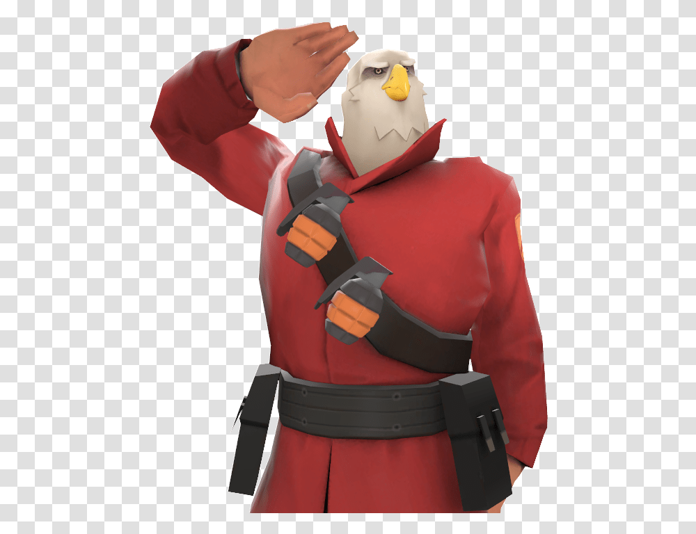 Soldier 76 Head Every One Of You Deserves A Medal Tf2 Soldier Bird Head, Person, Human, Costume, Hand Transparent Png