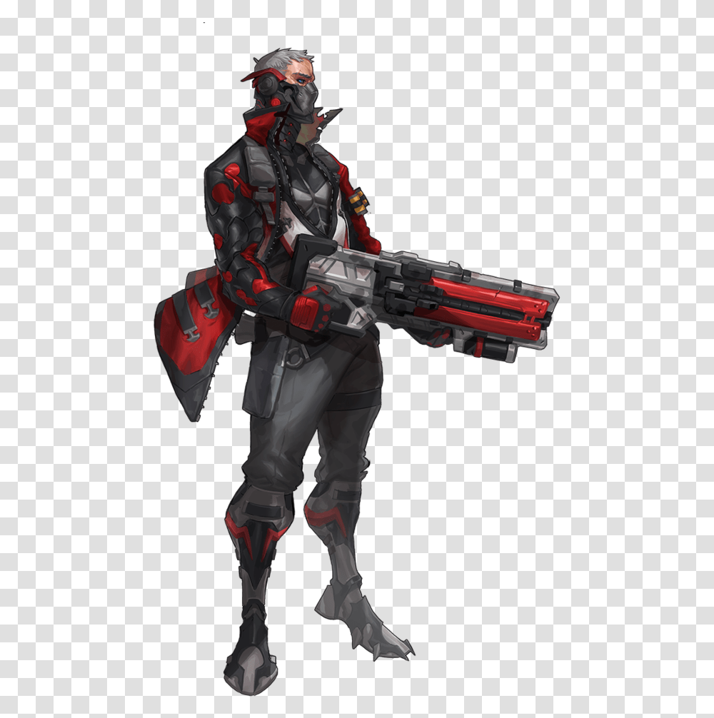 Soldier 76 Mask Overwatch Blackwatch Soldier, Person, Human, Armor, Gun Transparent Png