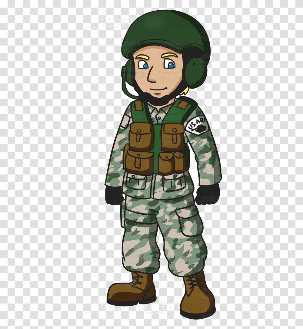 Soldier A Us Army Tank Operator Cartoon Clipart Vector, Military, Military Uniform, Person Transparent Png