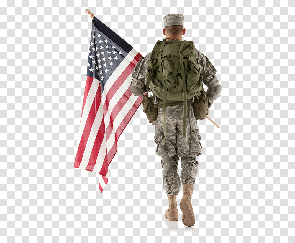 Soldier Carrying A Flag, Military, Military Uniform, Person, Human Transparent Png