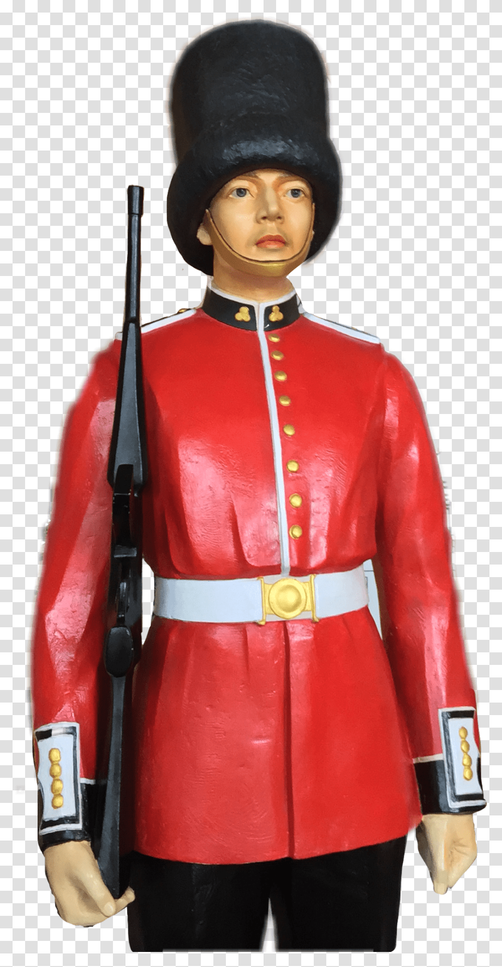 Soldier Guard British Uk Sculpture Grenadier Costume Hat, Apparel, Person, Human Transparent Png