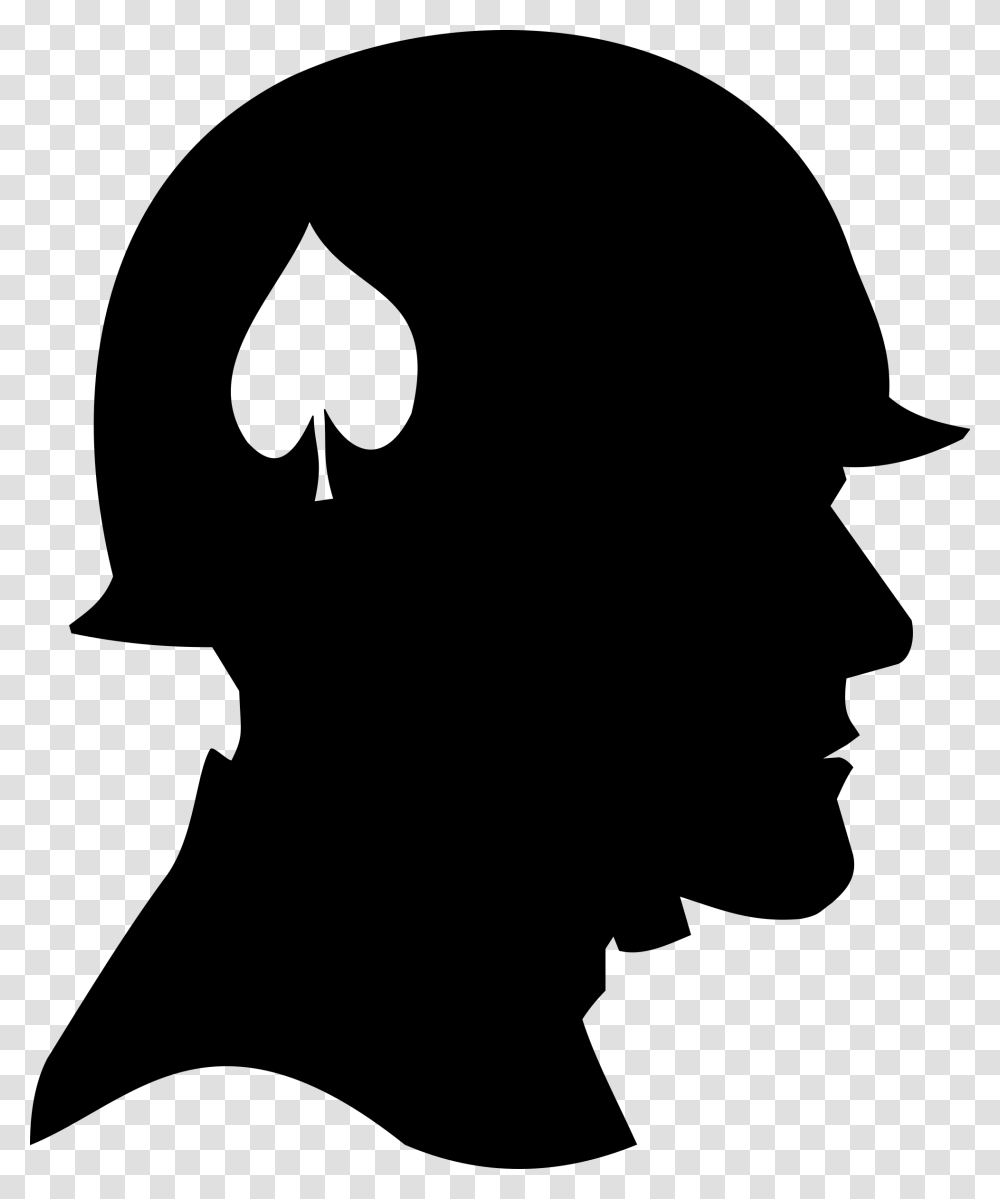 Soldier Head Silhouette, Gray, World Of Warcraft Transparent Png