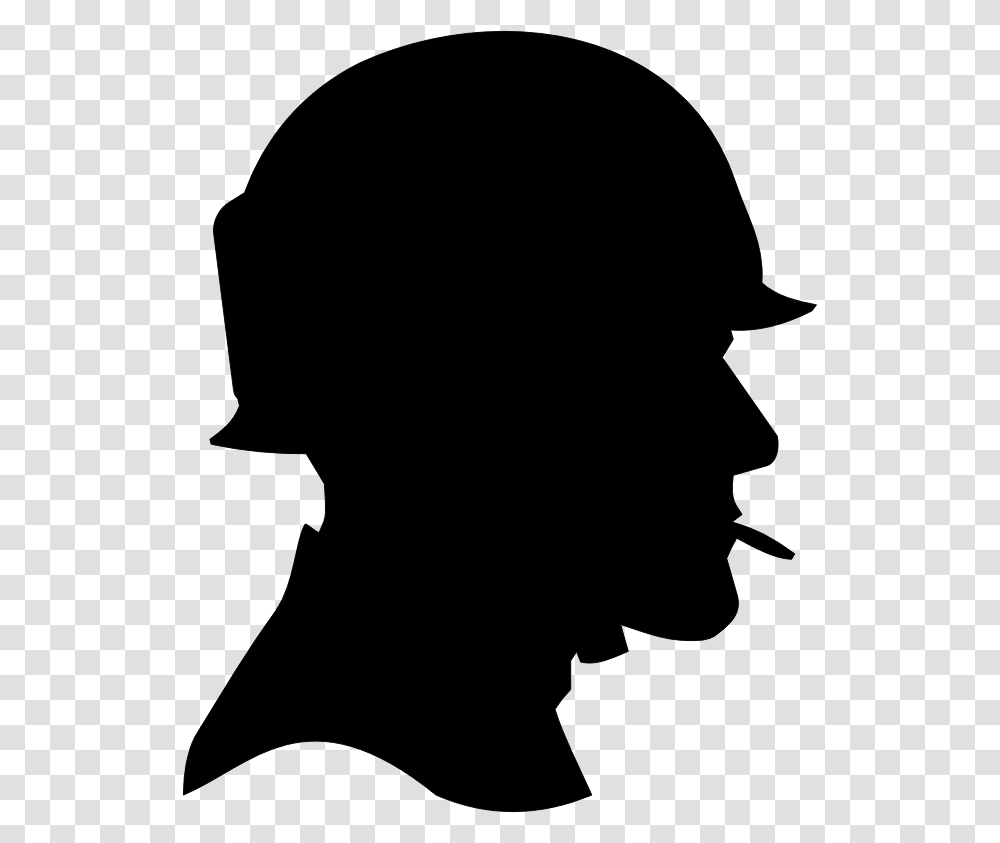 Soldier Helmet Head Silhouette Military Head Of Man Clipart, Gray, World Of Warcraft, Halo Transparent Png