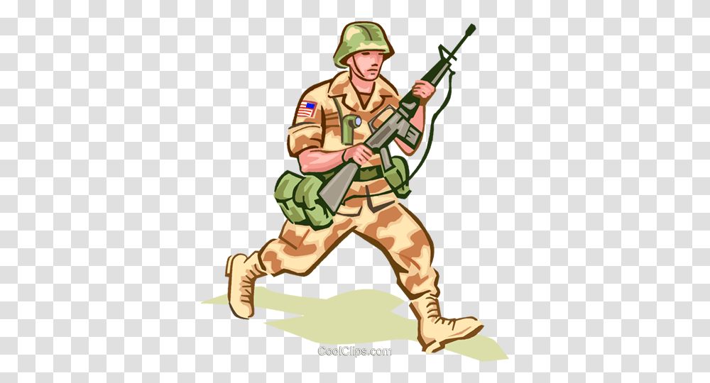 Soldier In Camouflage Royalty Free Vector Clip Art Illustration, Helmet, Military, Military Uniform Transparent Png