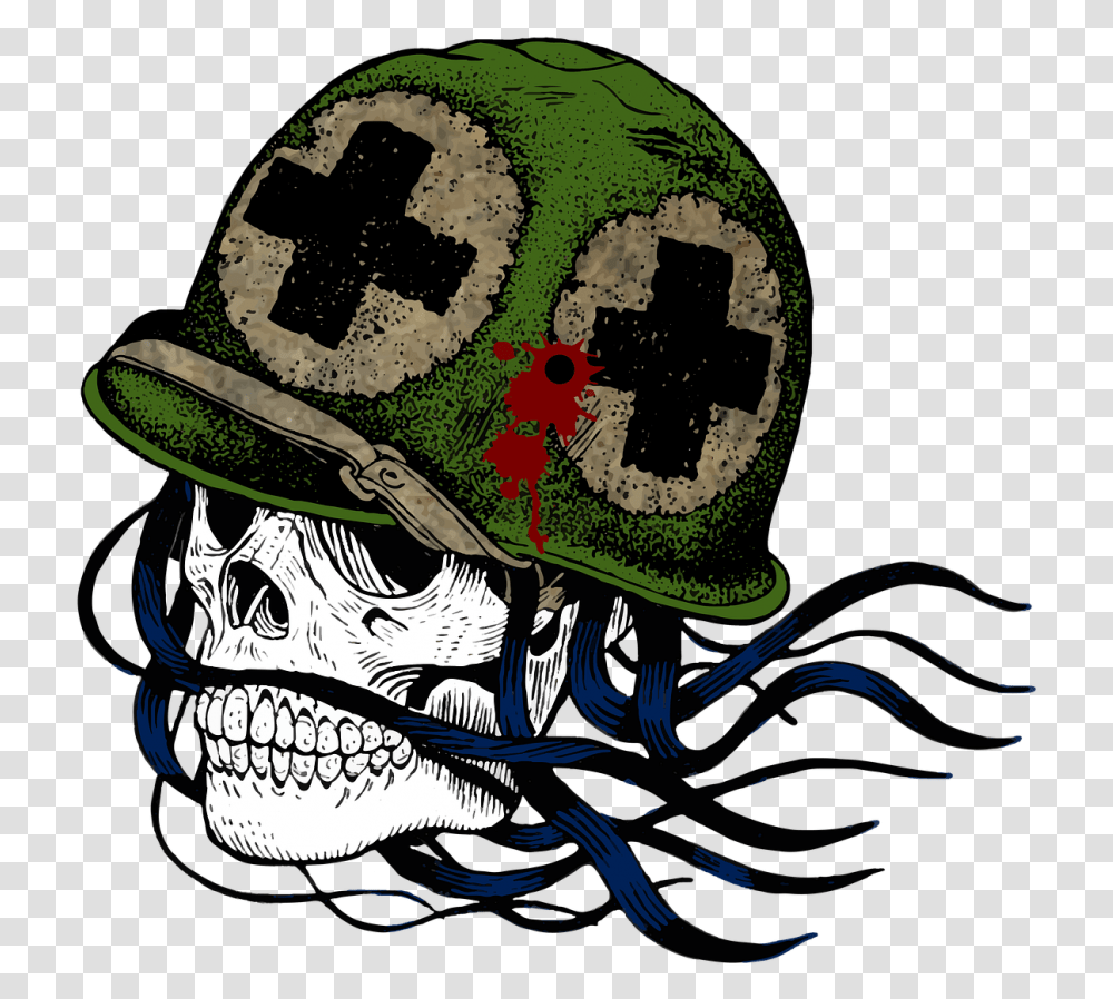 Soldier Medic Skull, Apparel, Hat Transparent Png
