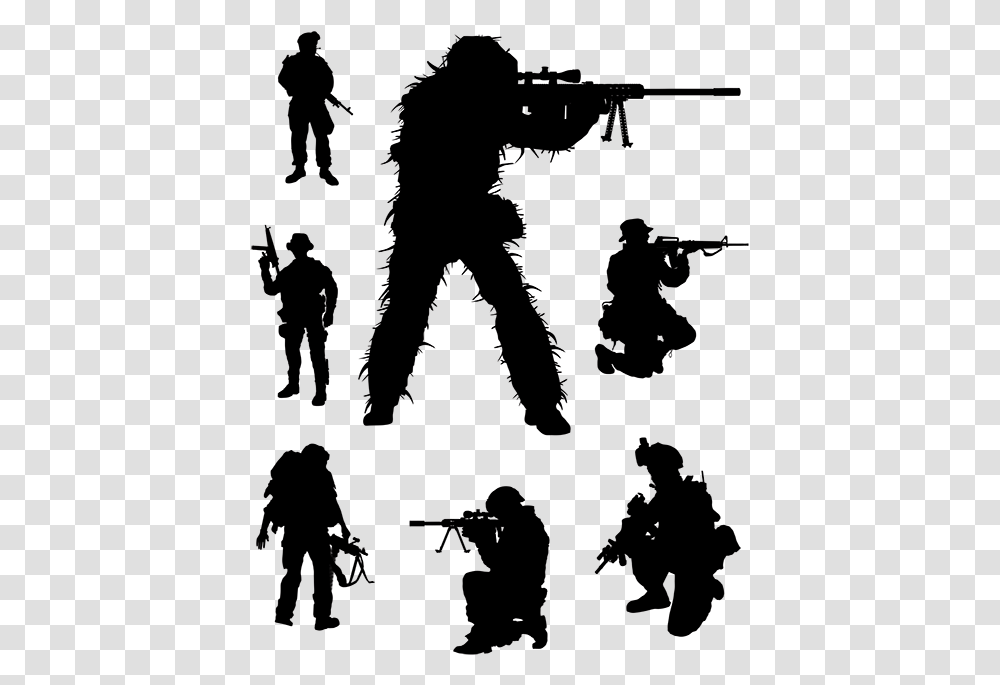 Soldier Military Army Men Soldier With Ak 47 Vector, Person, Silhouette, People Transparent Png