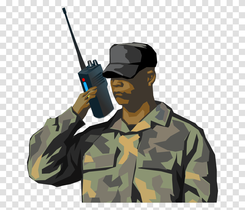 Soldier On Walkie Talkie Radio, Technology, Military, Military Uniform, Person Transparent Png