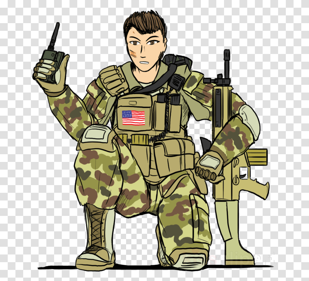 Soldier Police Uniform Clipart Cartoon Army Daniel Recker, Person, Human, Military Uniform, Armored Transparent Png