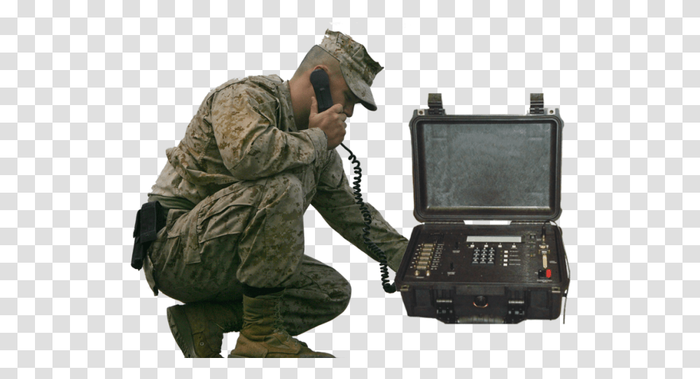 Soldier Radio Soldier, Person, Laptop, Mobile Phone, Military Transparent Png