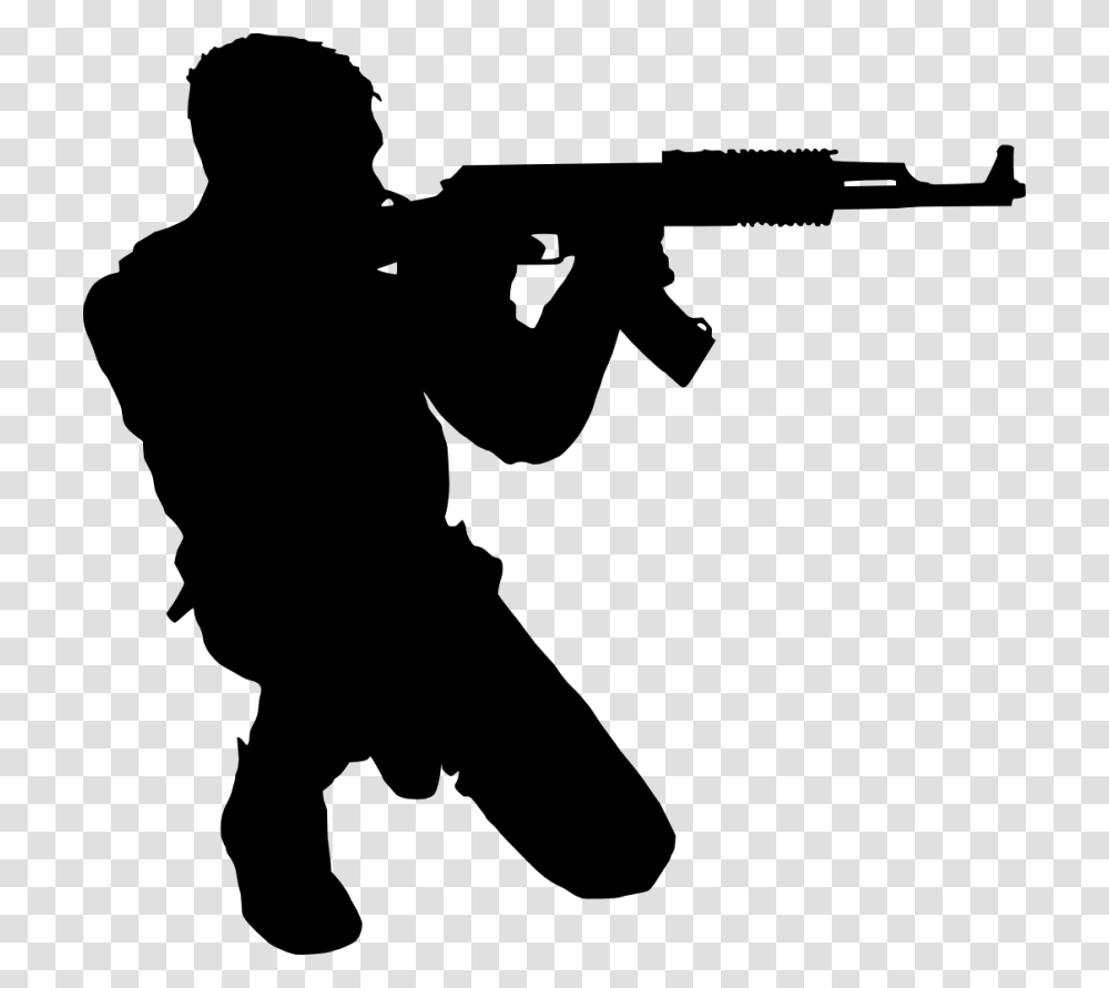 Soldier Silhouette, Person, Gun, Weapon, Military Uniform Transparent Png