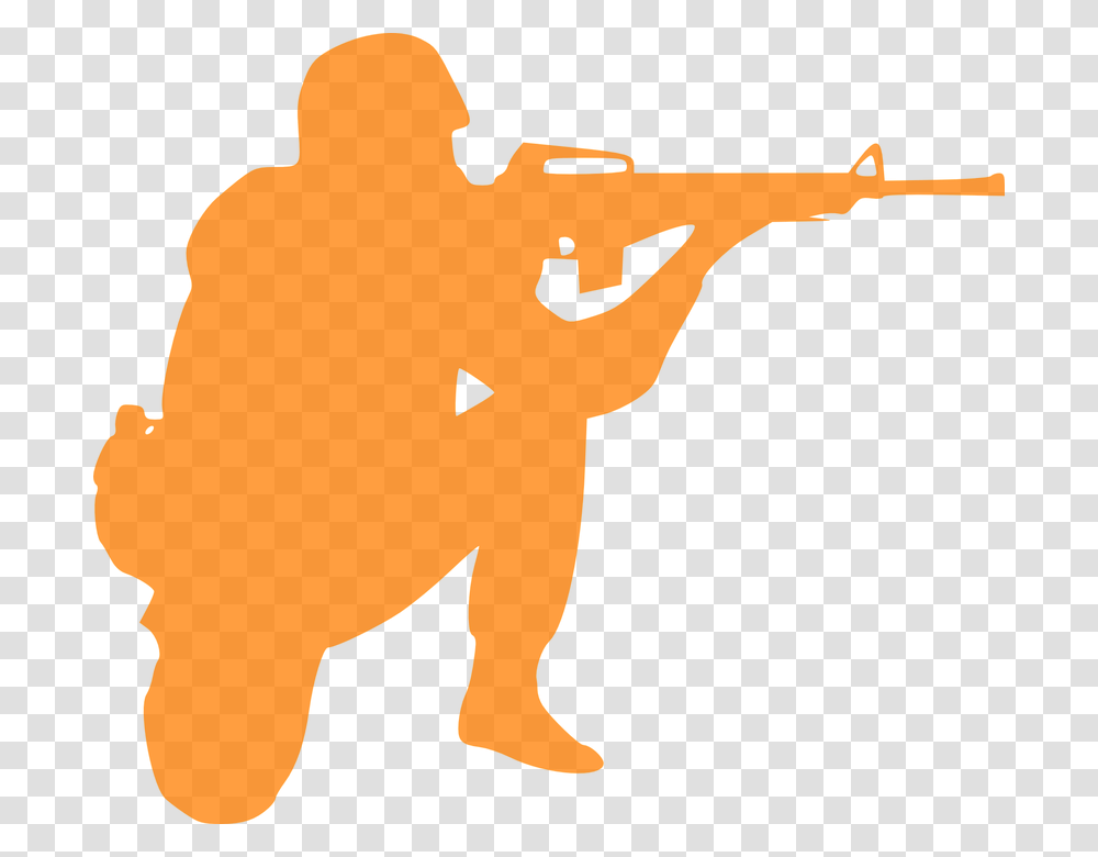 Soldier Sniper Rifle Gunman Military Arms Weapon Black And White Indian Army Logo, Person, Human, Animal, Wildlife Transparent Png