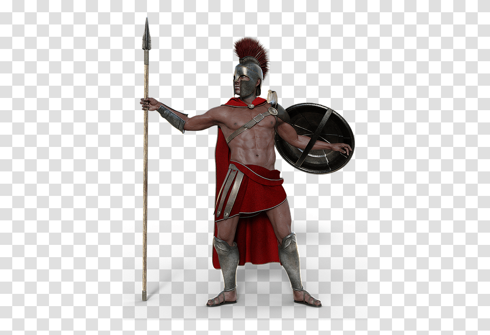Soldier Sparta Antique Man Fighter Warrior Spear Spartans Stickers, Person, Armor, Costume, People Transparent Png