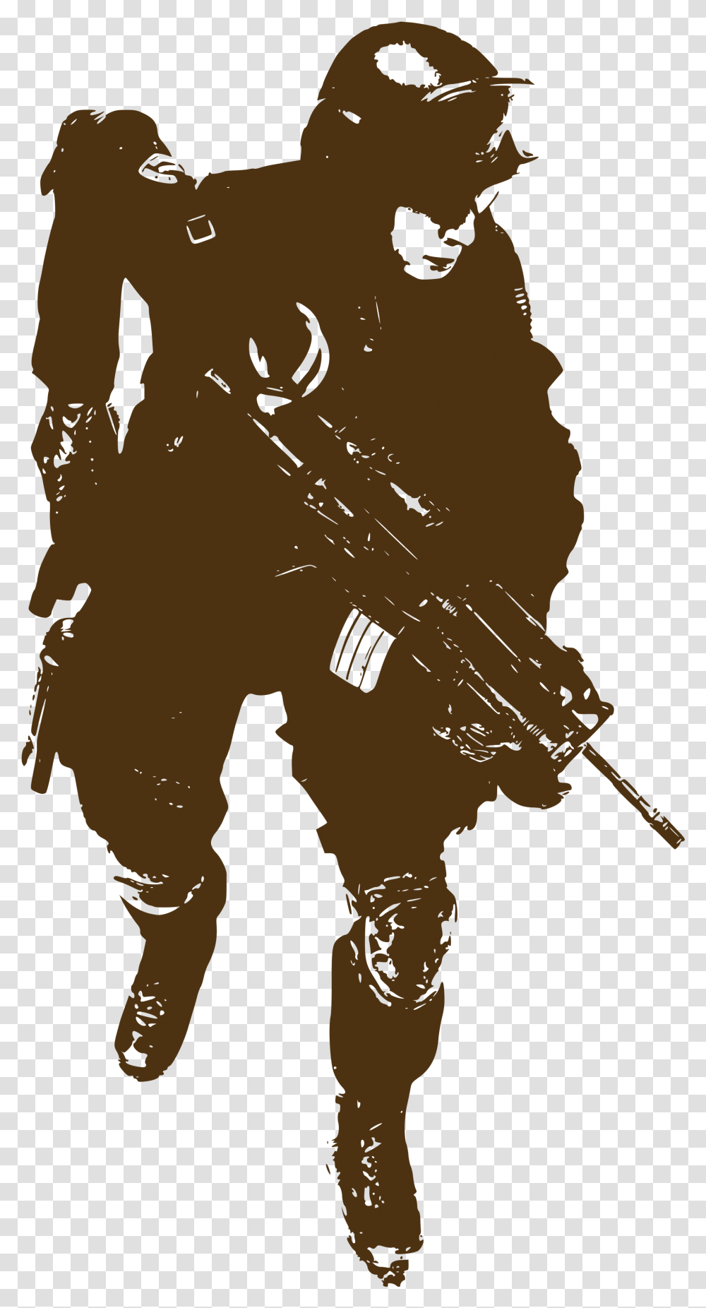 Soldier Sticker Military Decal Brown Line Soldier Call Of Duty Soldier Silhouette Stickers, Person, Human, Leaf, Plant Transparent Png