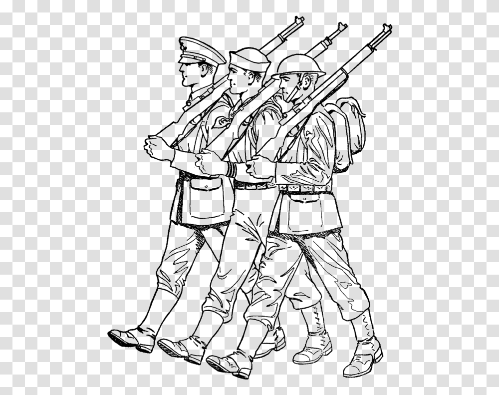 Soldiers Clipart Black And White, Person, Samurai, Military, Military Uniform Transparent Png