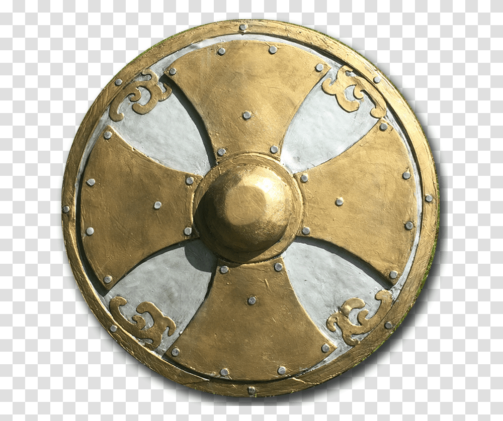 Soldiers Shield Gold And Silver Background Round Shield, Armor, Helmet, Apparel Transparent Png
