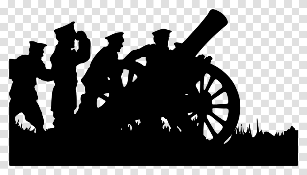 Soldiers With Canon Silhouette Soldiers And Cannon Silhouette, Gray, World Of Warcraft Transparent Png