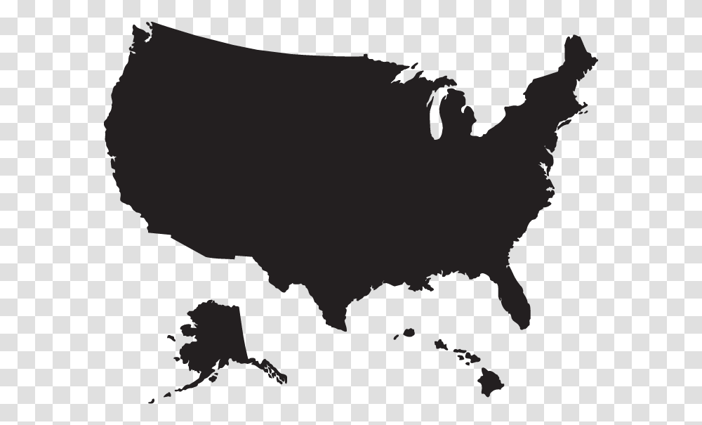Solid Color Map Of Usa, Silhouette, People, Animal, Mammal Transparent Png