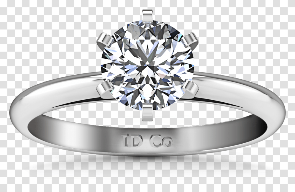 Solitaire Engagement Ring Cathedral 6 Prong 14k White Gold Engagement Ring, Platinum, Jewelry, Accessories, Accessory Transparent Png