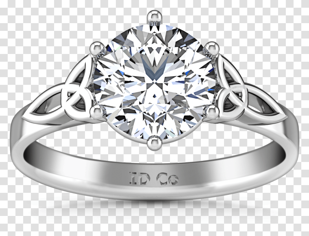 Solitaire Engagement Ring Fiona Celtic Knot 14k White Gold Engagement Ring, Accessories, Accessory, Silver, Jewelry Transparent Png