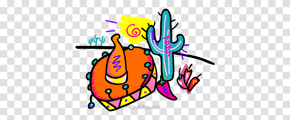 Sombrero Cactus And Hot Pepper Royalty Free Vector Clip Art, Apparel, Hat Transparent Png