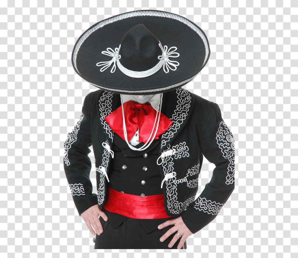 Sombrero Costume Hat Transprent Black And Red Mariachi, Apparel, Sleeve, Person Transparent Png
