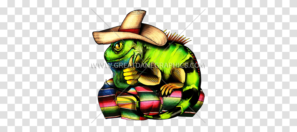 Sombrero Iguana Production Ready Artwork For T Shirt Printing, Lizard, Reptile, Animal, Turtle Transparent Png