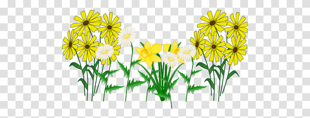 Some Flowers Clip Art Vector Clip Art Online Yellow Flowers Cartoon, Daisy, Plant, Daisies, Blossom Transparent Png