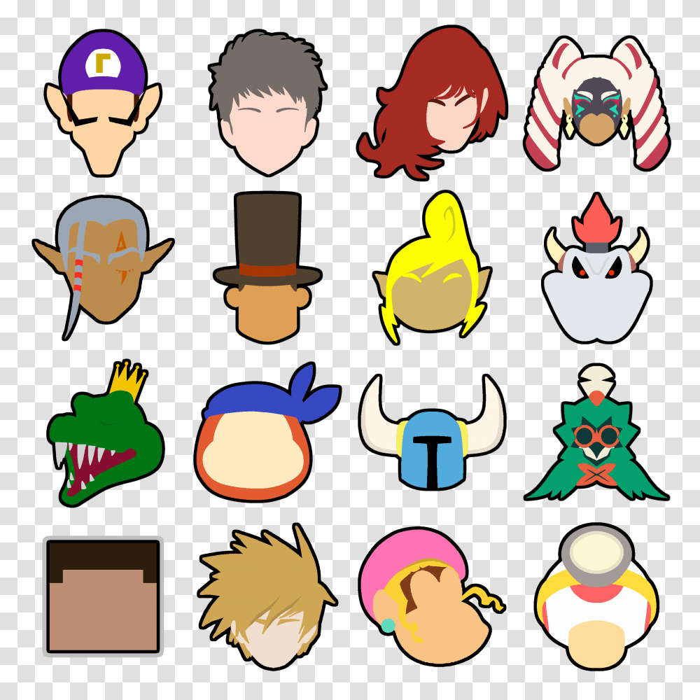 Some Of My Wanted Ssbu Characters As Stock Icons, Label, Audience, Crowd Transparent Png