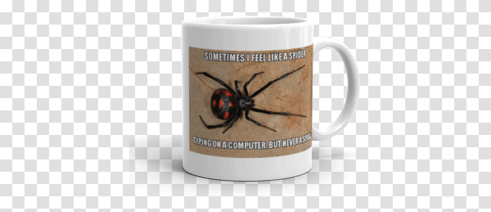 Sometimes I Feel Like A Spider Typing Viuda Negra En Yucatan, Coffee Cup, Invertebrate, Animal, Arachnid Transparent Png