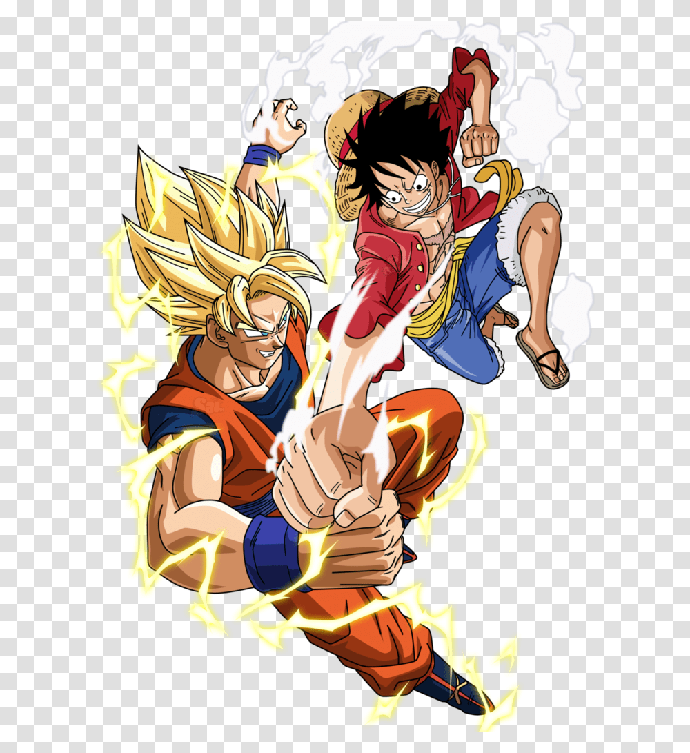 Son Goku And Luffy, Comics, Book, Hand, Manga Transparent Png