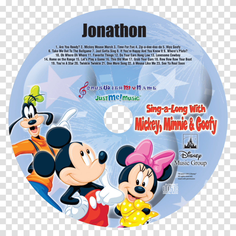 Songs With My Name Personalized Music Cd Mickey Minnie & Goofy Sing Along Cd Mickey Mouse, Disk, Dvd, Flyer, Poster Transparent Png