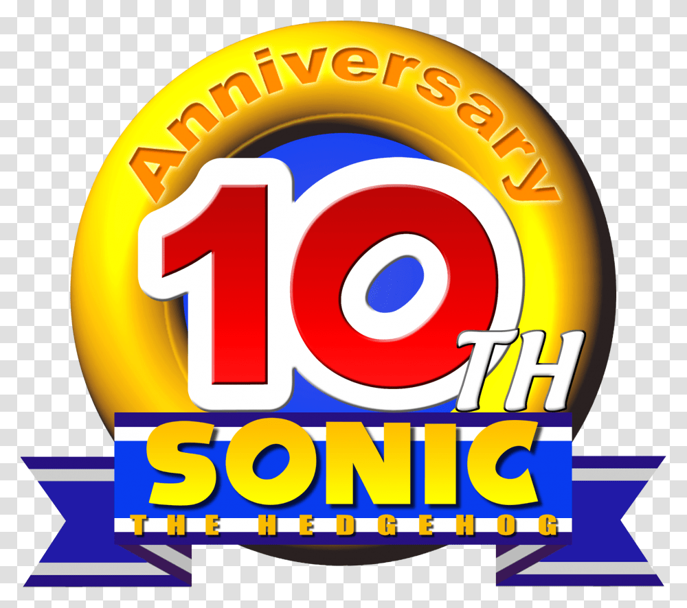 Sonic 10th Anniversary Logo, Number, Label Transparent Png
